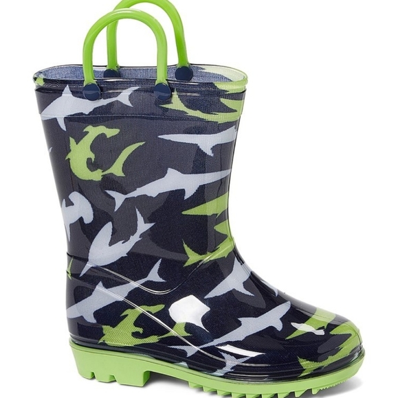 Other - NWT Blue Sharks Rain Boots, Size Toddler 5